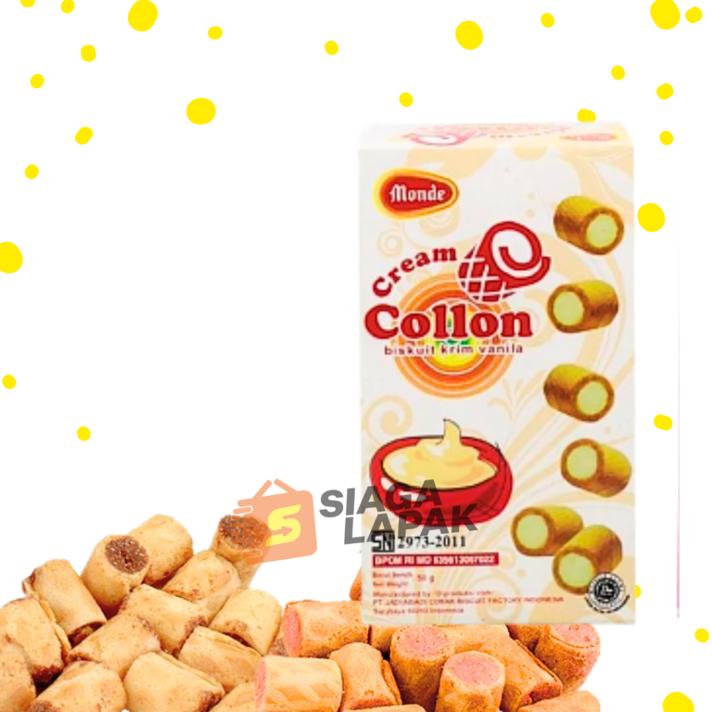 Monde Collon All Varian 50gr Biskuit Krim Coklat Stroberi Vanila