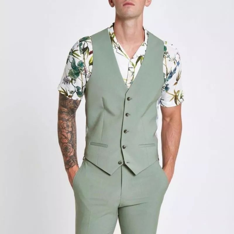 Rompi Jas pria Warna Hijau Sage