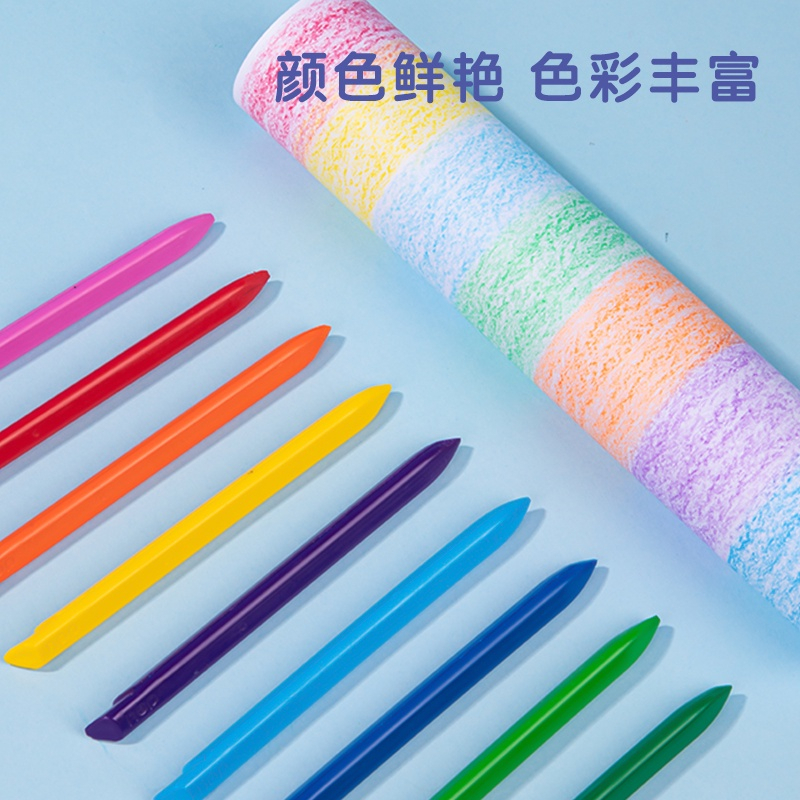 MOGYMOGY DELI007Plastic Crayon / Krayon Plastik 12/24/36 Tidak mengotori tangan ergonomis tidak beracun