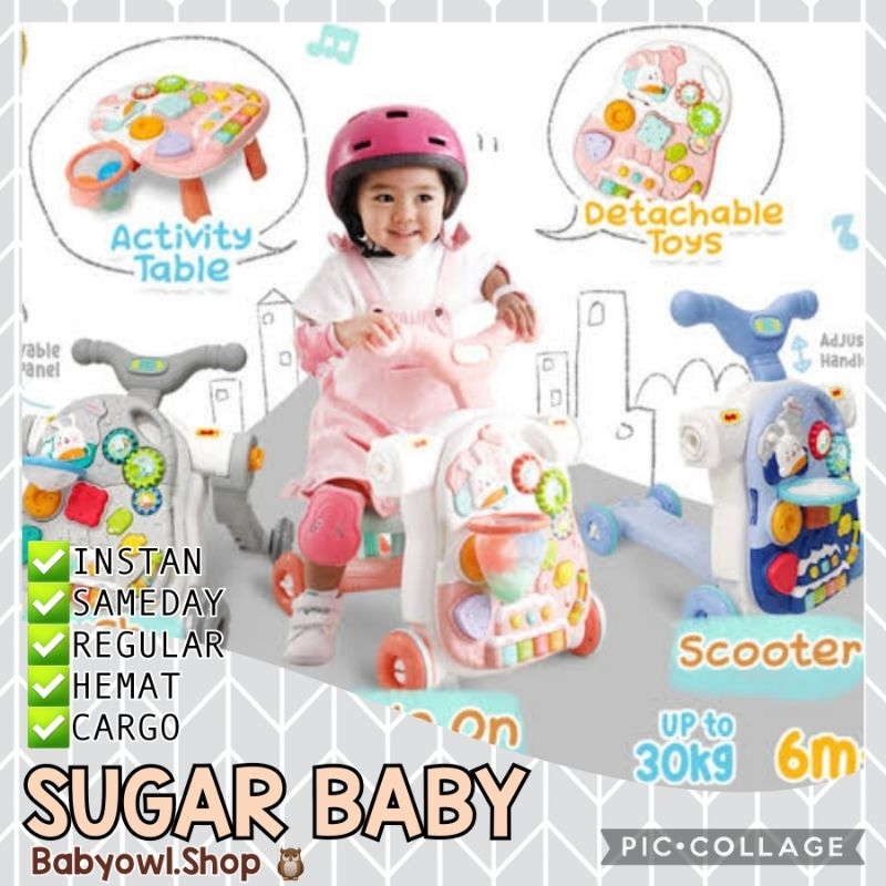 SUGAR BABY PUSH WALKER 5in1 / Alat Bantu Belajar Jalan Anak