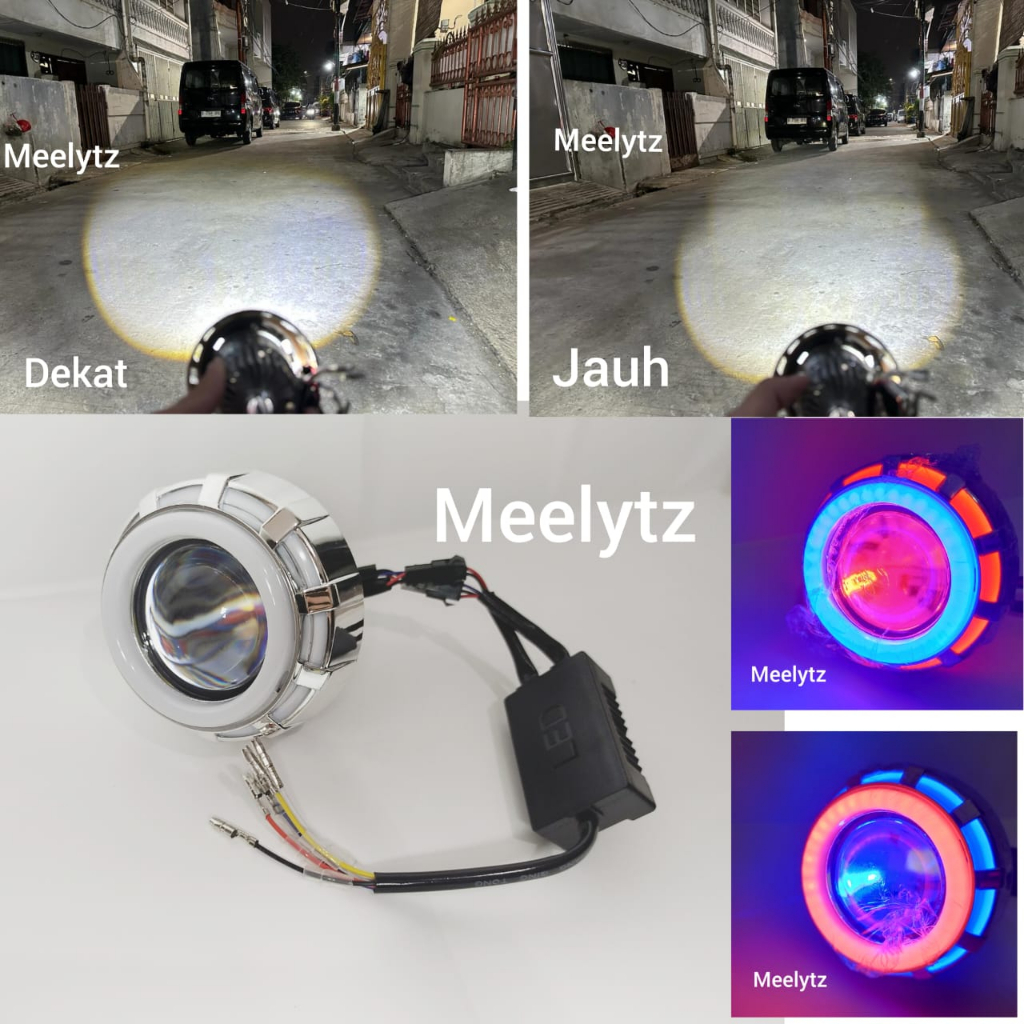 Lampu utama GEN 2 IBRIGHT  projie hi low jauh dekat high low ae running proji LED hilo BULAT