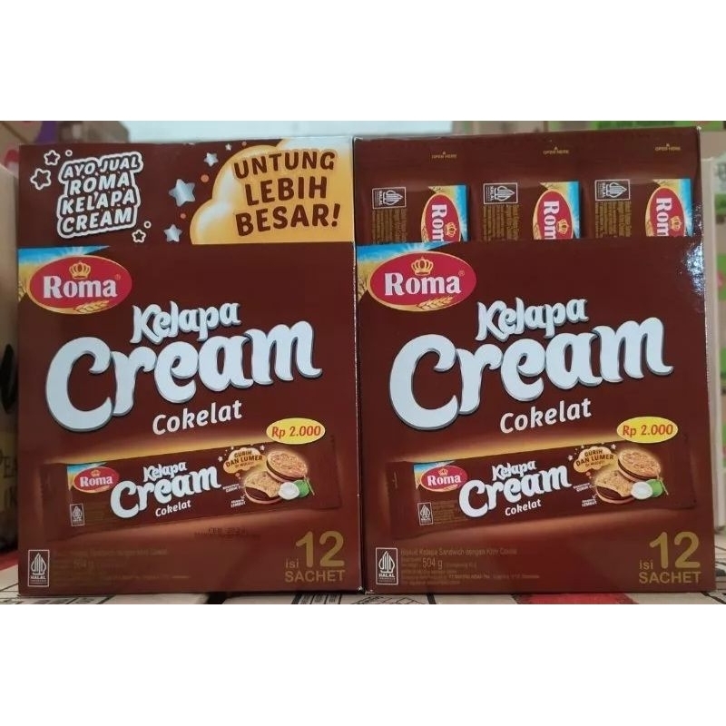 

Roma Kelapa Cream Cokelat 1 Box isi 12 Pcs