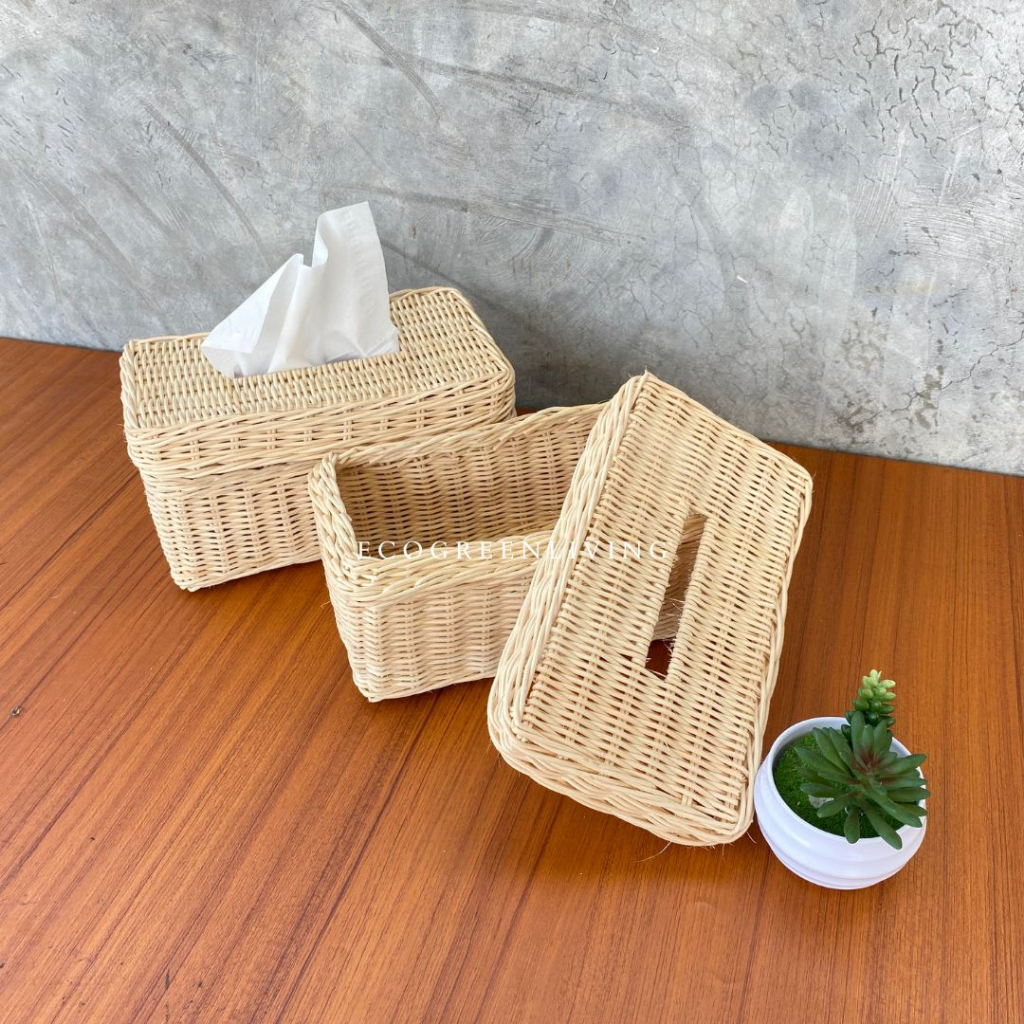 BOX TISSUE RATTAN / KOTAK TISU / TEMPAT TISU ANYAMAN ROTAN TERMURAH