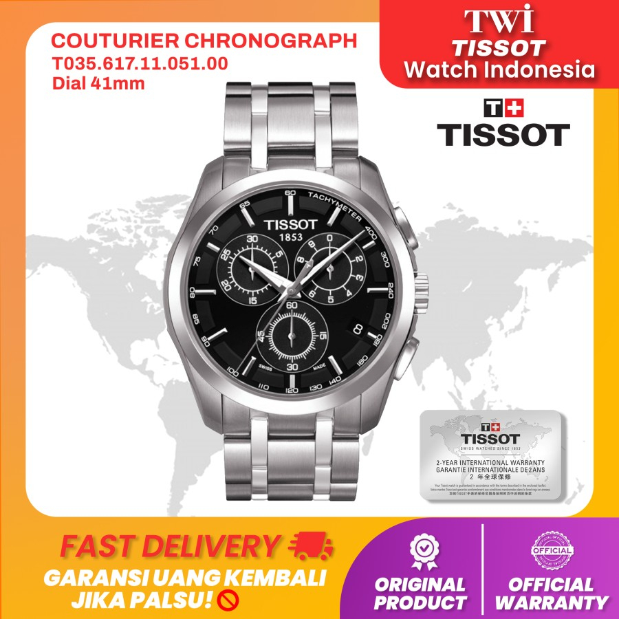 Jam Tangan Pria Tissot T035.617.11.051.00 Couturier Chronograph