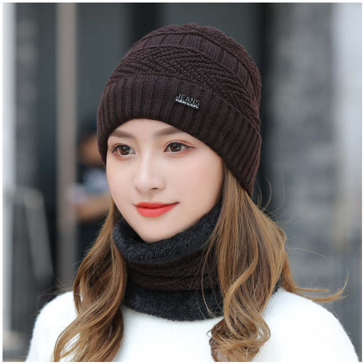 Topi Kupluk dan Syal Set Winter Musim Dingin