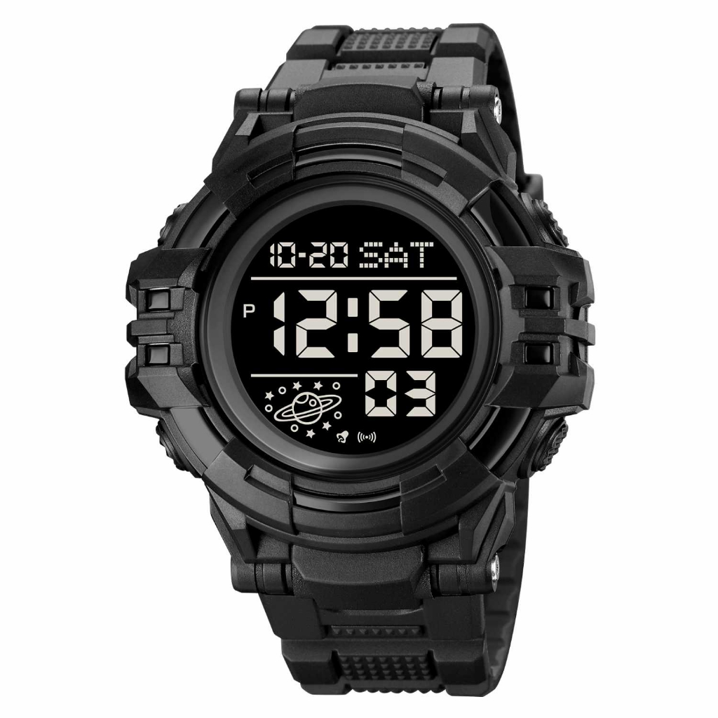 Jam Tangan Pria Digital Sport Watch Alarm Waterproof EL Light Jam Digital Premium Desain Efisien Anti Air