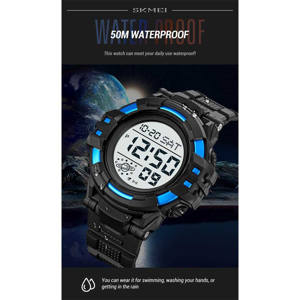 Jam Tangan Pria Digital Sport Watch Alarm Waterproof EL Light Jam Digital Premium Desain Efisien Anti Air