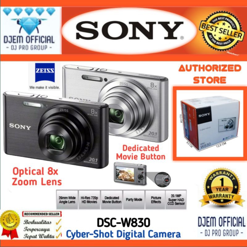 SONY DSC-W810 / DSC-W830 Cyber-Shot Digital Camera Pocket 20.1MP Optical 6x / 8x Zoom Lens Kamera So