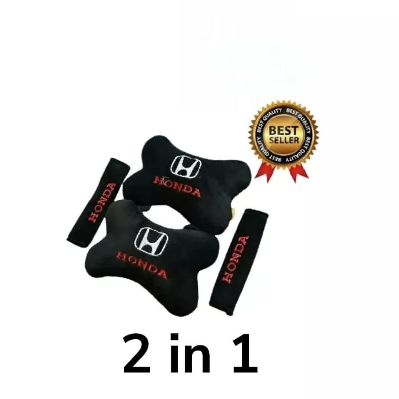 Bantal Set Mobil Universal 2 In 1Motif Bordir Toyota, Hondai,Suzuki Dan Daihatsu