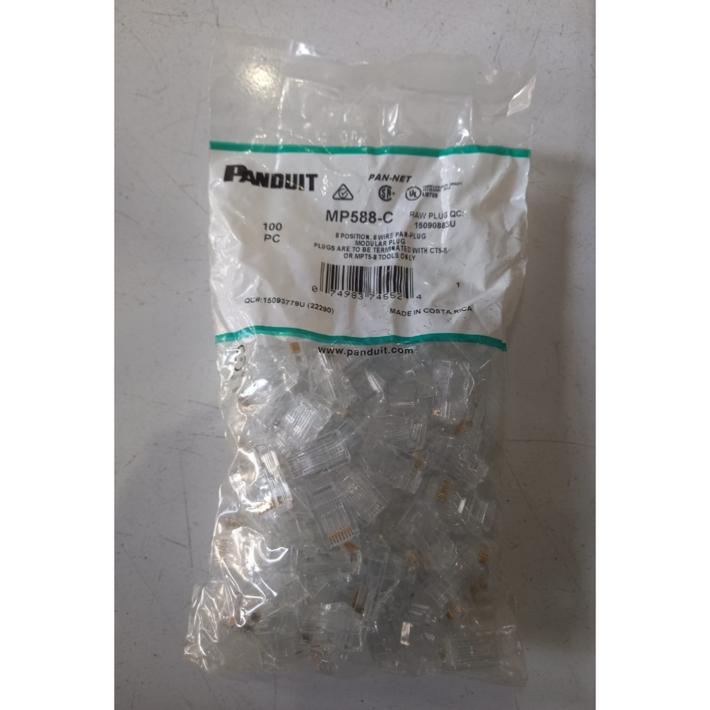 Konektor RJ45 UTP Cat 5e Panduit Connector isi 100 Pcs