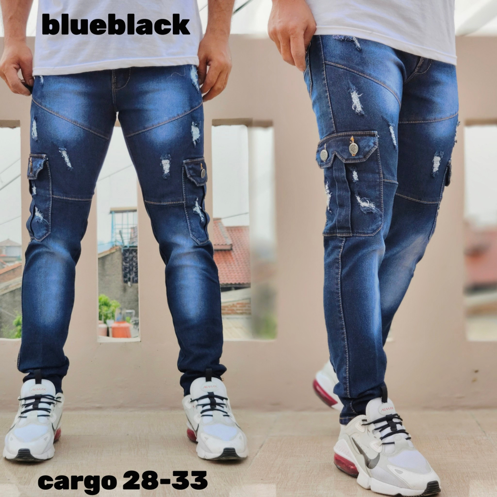 GEVAR Celana Jeans Cargo Panjang Pria Jeans Cargo Pria Terbaru