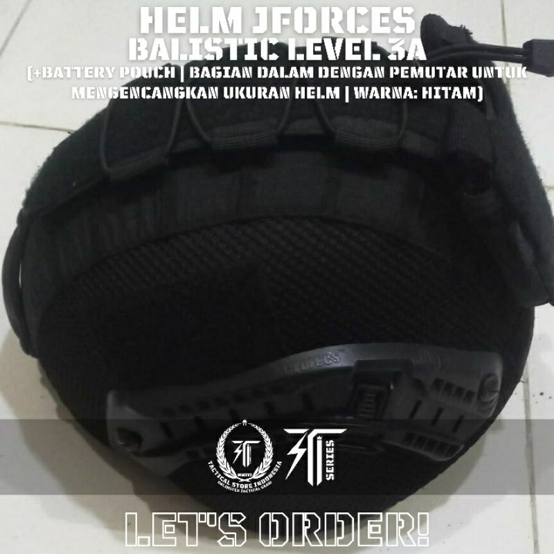 Helm Jforces Balistic Level 3A / Fullset Mounting + Battery Pouch