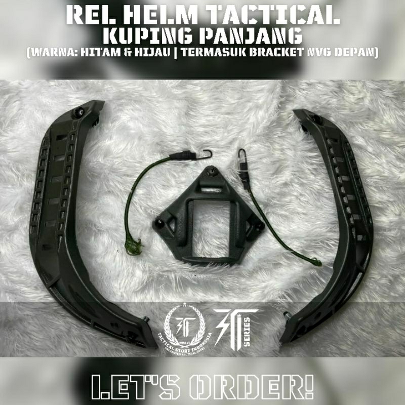 Part Helm Tactical - Rel Helm Balistic / Rail Helm Tactical dan Bracket NVG 1 Set (ABS)