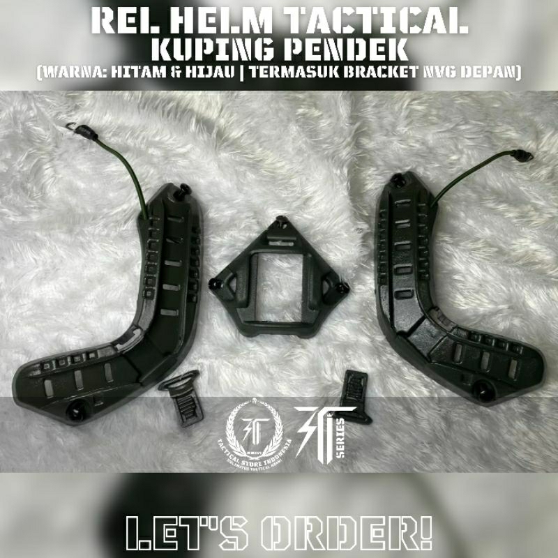 Part Helm Tactical - Rel Helm Balistic / Rail Helm Tactical dan Bracket NVG 1 Set (ABS)