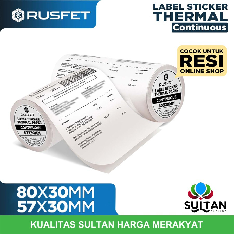 

Label Sticker Rusfet Thermal Core CONTINUOUS Barcode Resi Online Shop