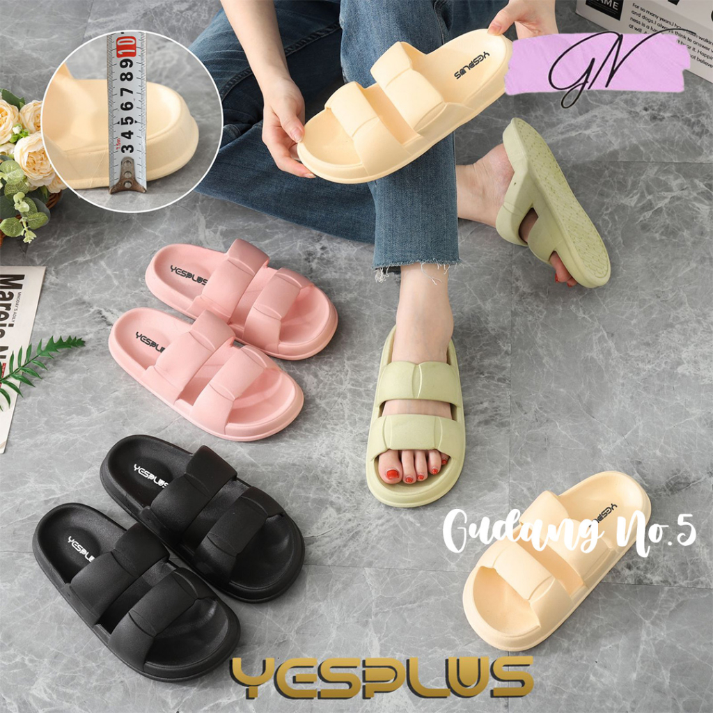 GN-6609 Sandal Jelly Sandal Slop Korean Import Soft Slipper Anti Slip Elastic Empuk PVC