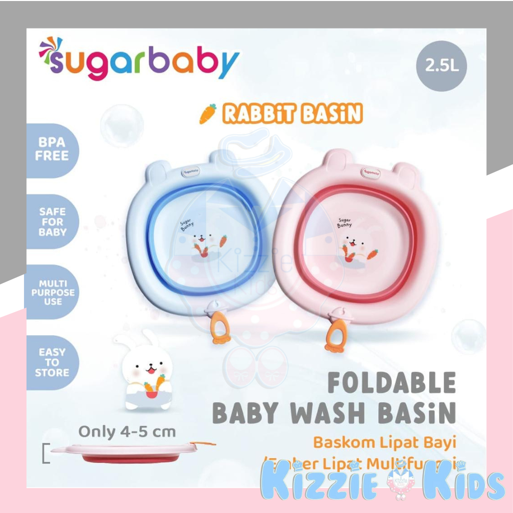 Sugarbaby Foldable Baby Wash Basin/Baskom Lipat Bayi/Ember Lipat Multifungsi