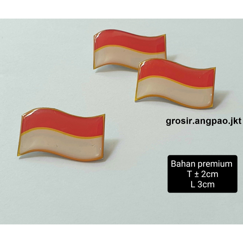 Pin bendera merah putih Bahan Premmium Kuningan
