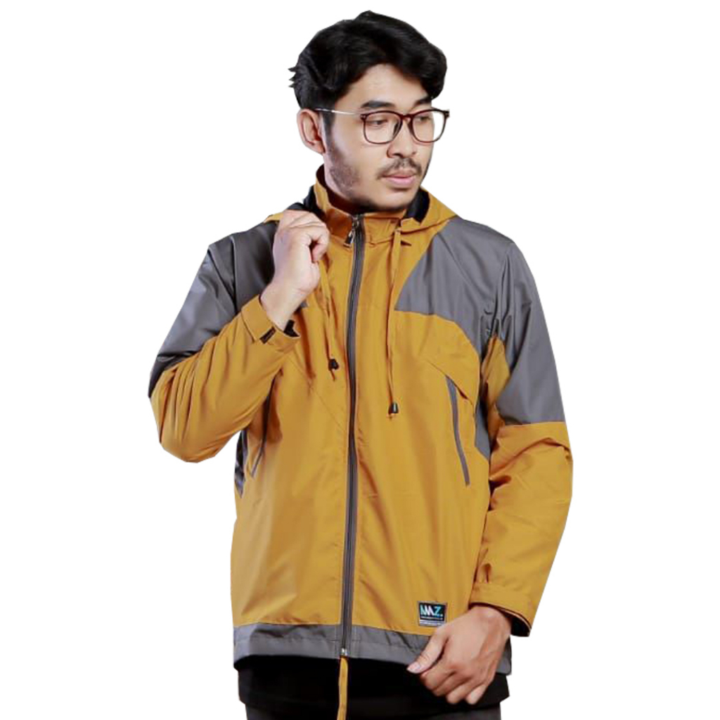 Justrue Jaket Gunung Pria Waterproof Jacket Adventure Kuning