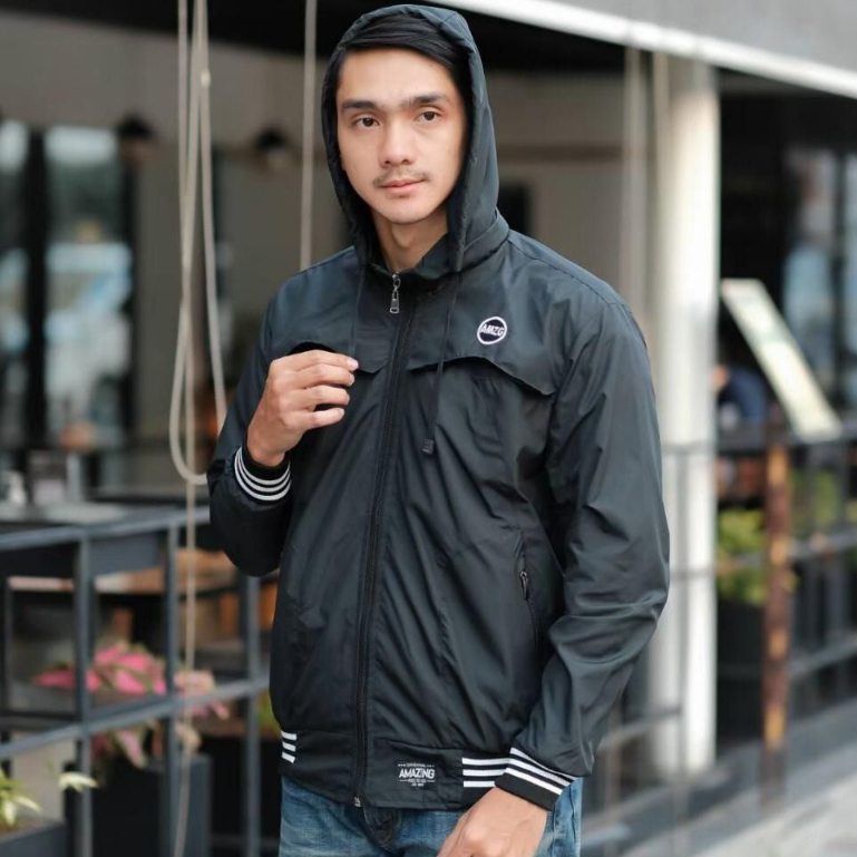 Justrue Jaket Polos Pria Casual Jacket Windreaker