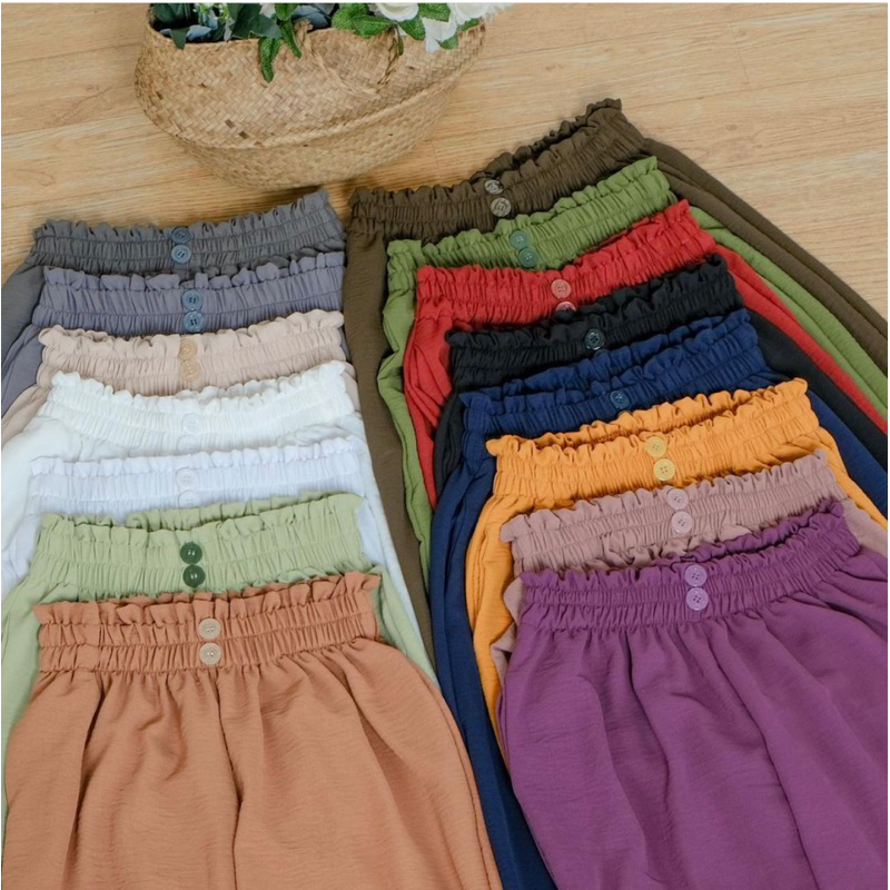 KAVITA PANTS KULOT CELANA CRINKLE KARET KANCING DUA || PANTS KULOT || CELANA CRINKLE || CELANA KULOT