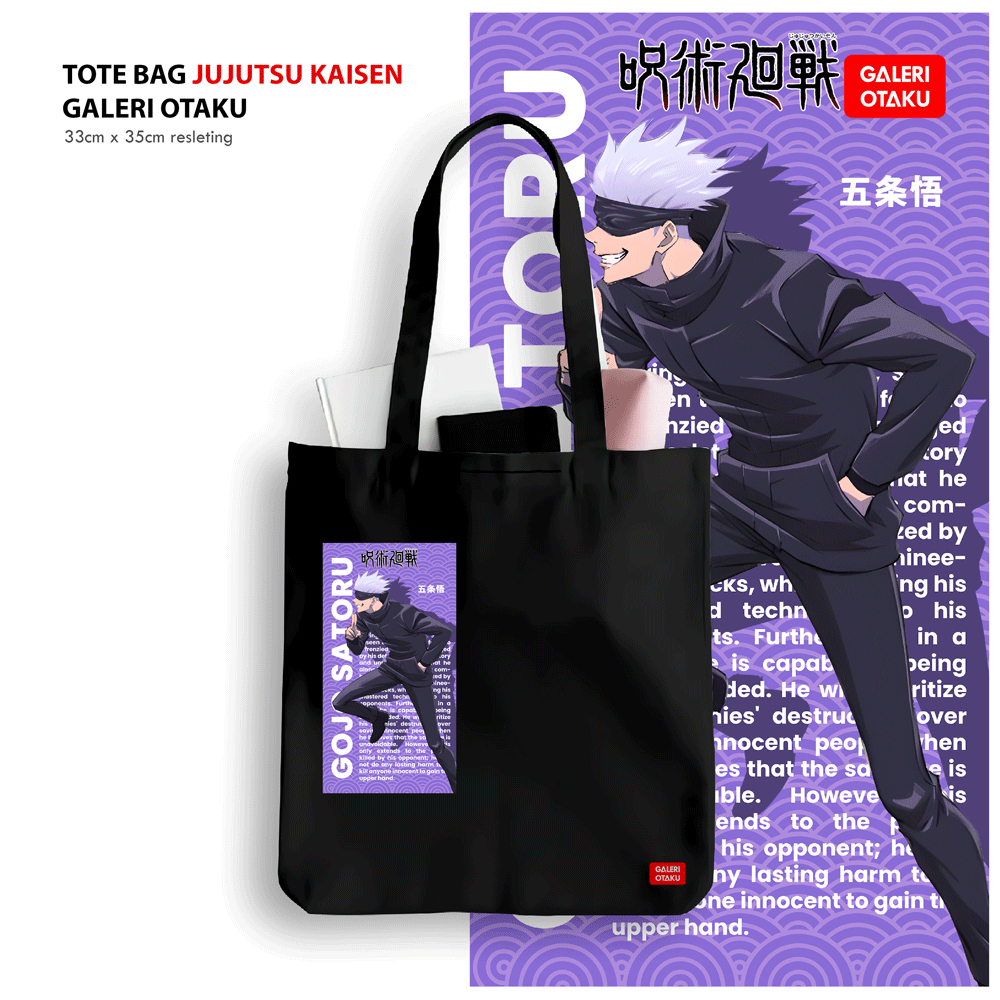 NEW JUJUTSU KAISEN TOTEBAG CANVAS ANIME / INUMAKI TOGE / GOJO SATORU / ITADORI YUJI / TAS JUJUTSU KAISEN / MERCHANDISE GOJO SATORU