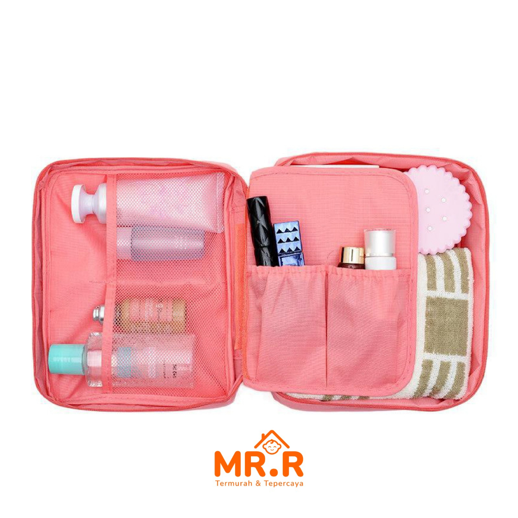 Tas Organizer Travel Pouch Tempat Penyimpanan Pakaian Dalam Bra Celana Dalam Pembalut Serbaguna Traveling Bag Multifungsi Gaya Korea Bahan Kain Oxfor