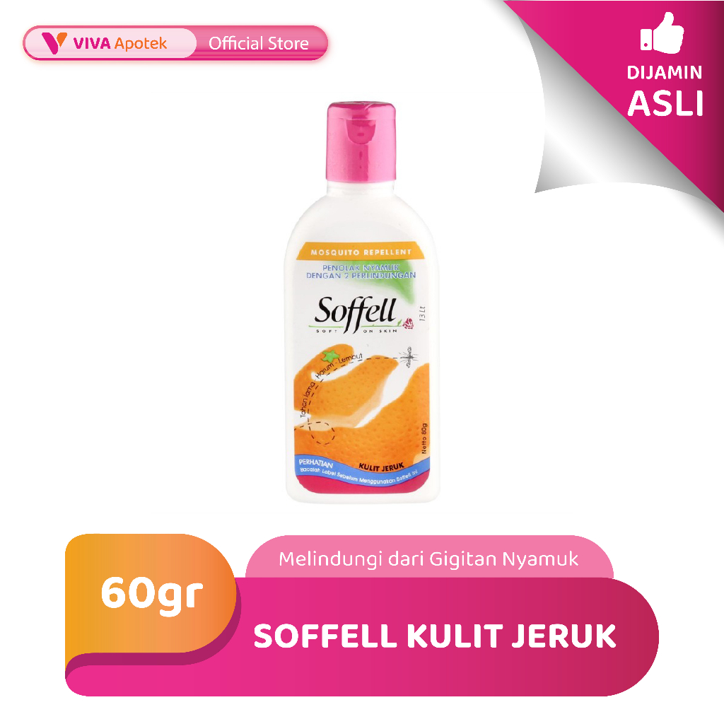 Soffell Kulit Jeruk Lotion untuk Mengusir Nyamuk Botol (60 Gram)