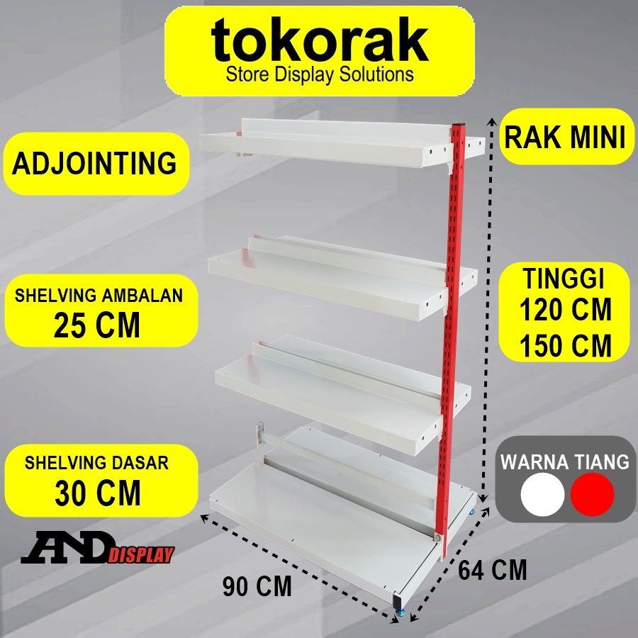 RAK MINIMARKET SUPERMARKET DOUBLE ADJOINTING MINI PLG 25 CM RAK GONDOLA ISLAND ANDDISPLAY