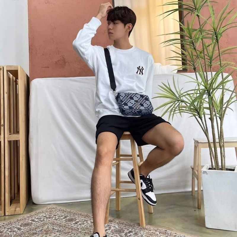 M*LB CHECKERBOARD MINI CROSSBODY BAG NEW YORK YANKEES