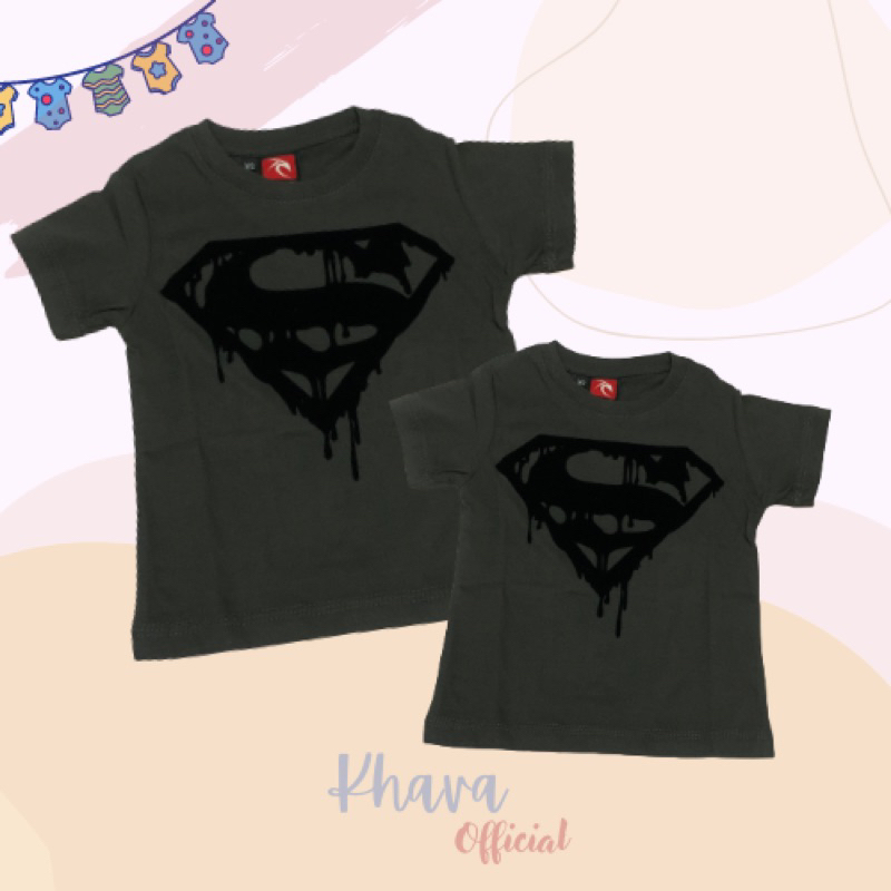kaos anak laki laki bayi 1-6 Tahun motif superman timbul keren sablon banyak pilihan warna