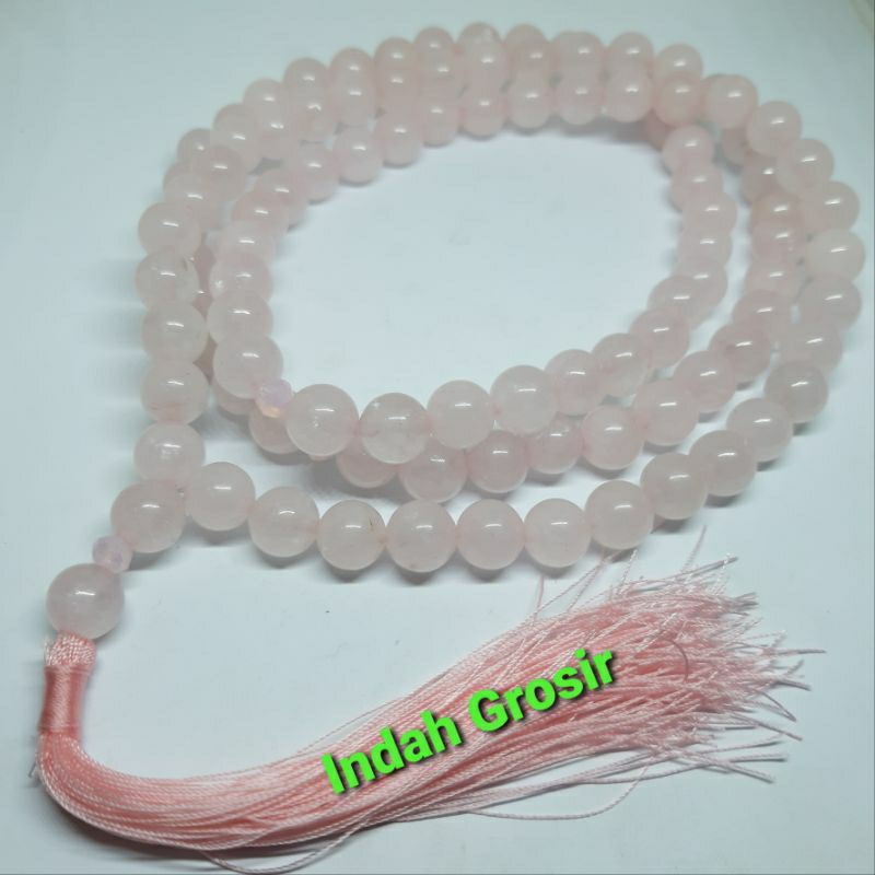 Tasbih batu rose quartz 10mm 99butir natural