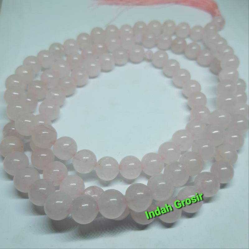 Tasbih batu rose quartz 10mm 99butir natural