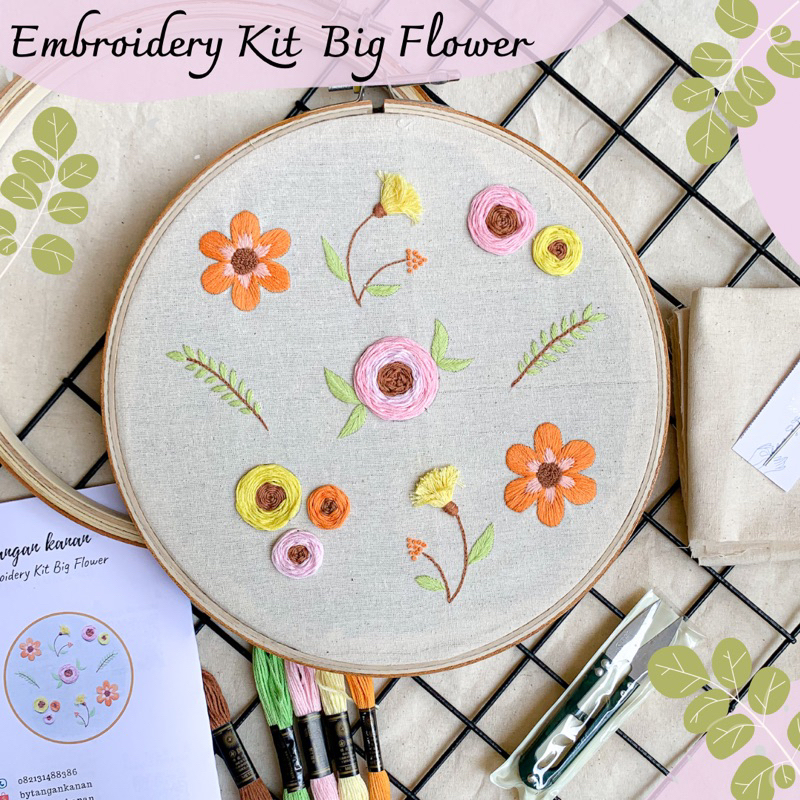 Embroidery Kit Big Flower - Paket sulam benang lengkap