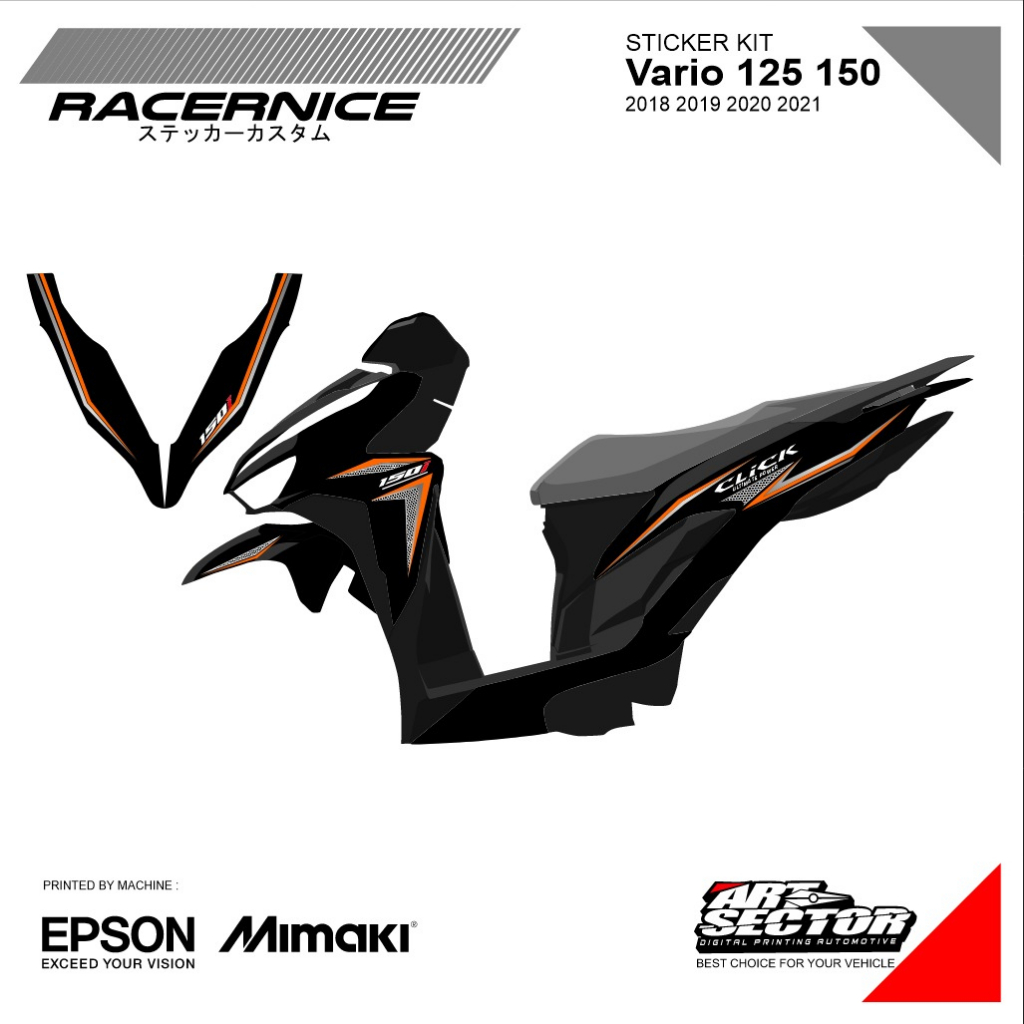 STRIPING STIKER VARIO NEW 125 150 TRANSPARAN LIST SIMPLE ELEGAN