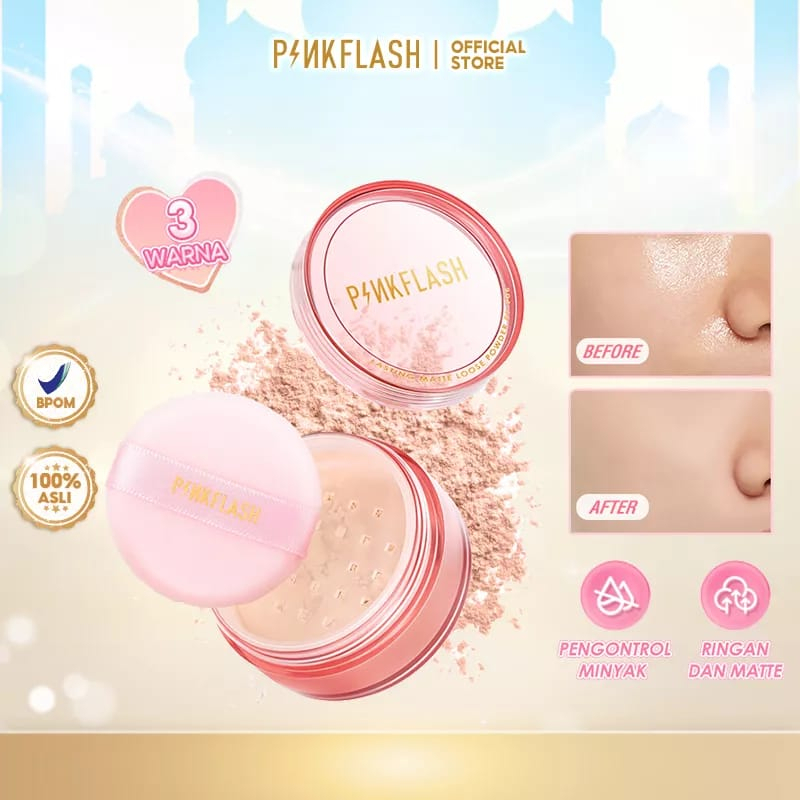 PINKFLASH OhMySelf Oil Controller Loose Powder Bedak Matte Loose Setting Powder All Day Lasting / BB