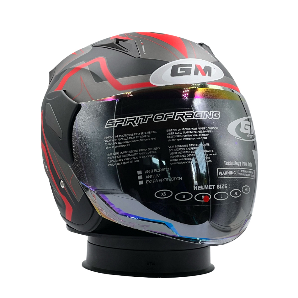 Helm GM Fighter GV2 Black Doff Red