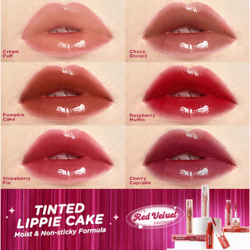 BISA COD - [Azarine x Red Velvet] Tinted Lippie Cake Lip Tint 2.9ml Liptint Azarine