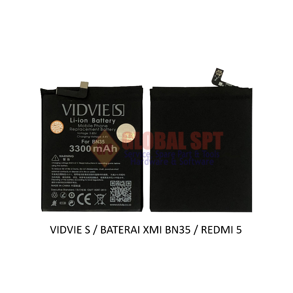 VIDVIE S / BATERAI XIAOMI BN35 / BATRE REDMI 5 / BATERE