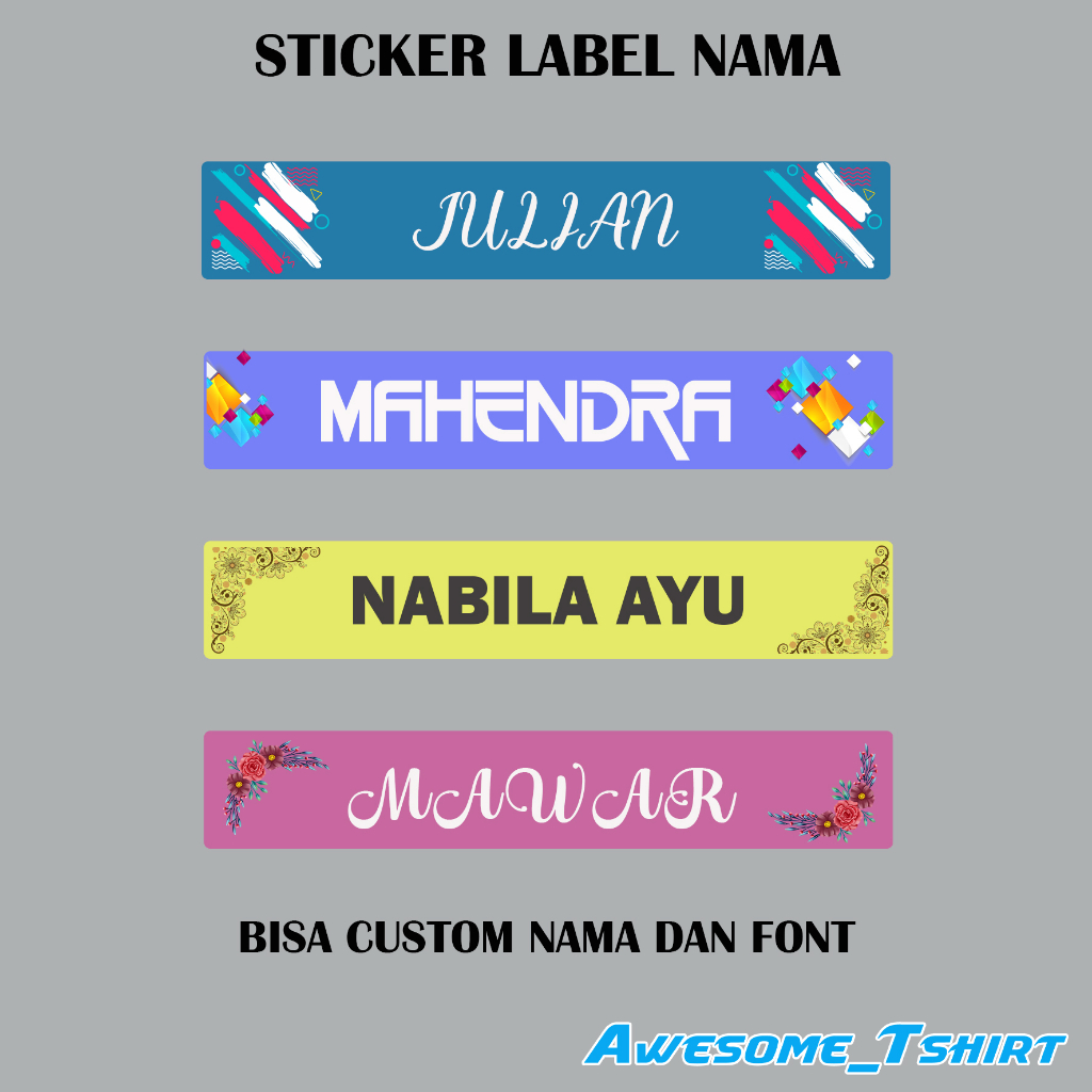 

JUAL SABLON STIKER NAMA BAJU | LABEL NAMA | NAMA ANAK | STICKER SABLON DTF