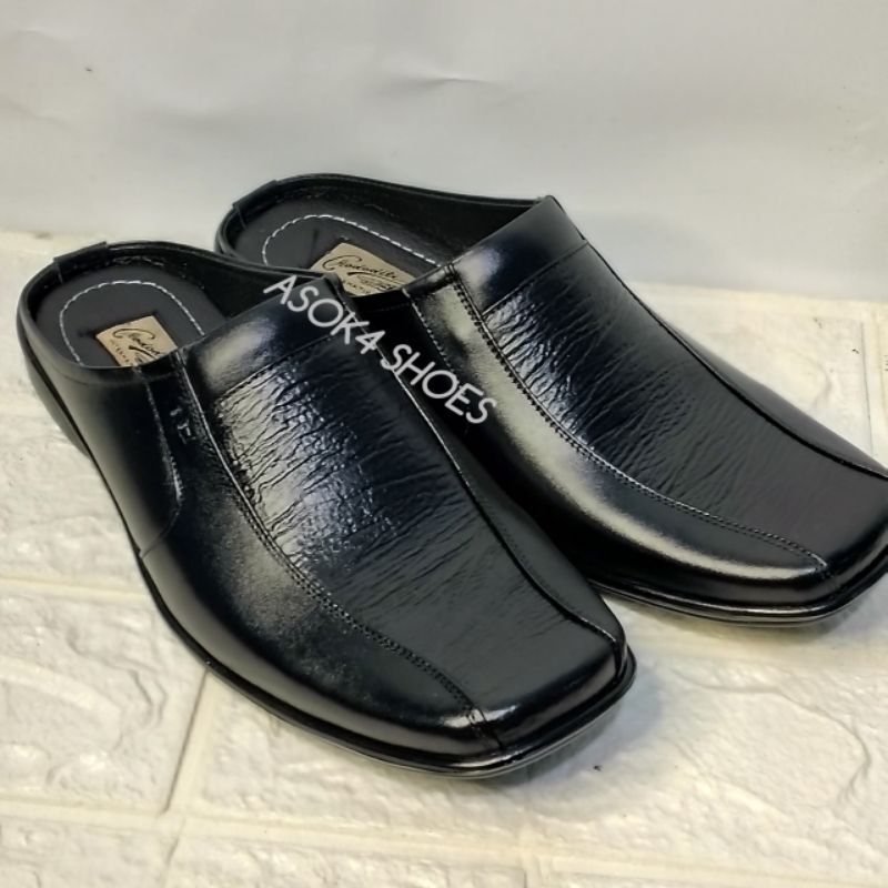 Sandal Sepatu Selop, Sepatu Sandal Pantofel Kulit Asli - Sandal Sepatu Slop BUSTONG Kulit Asli Pria dewasa