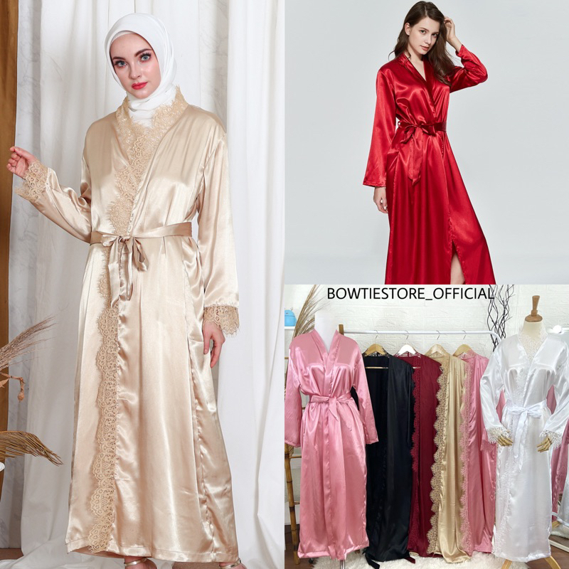 KIMONO bride hijab / ROBE HIJAB leher lace / kimono pengantin / kimonoputih