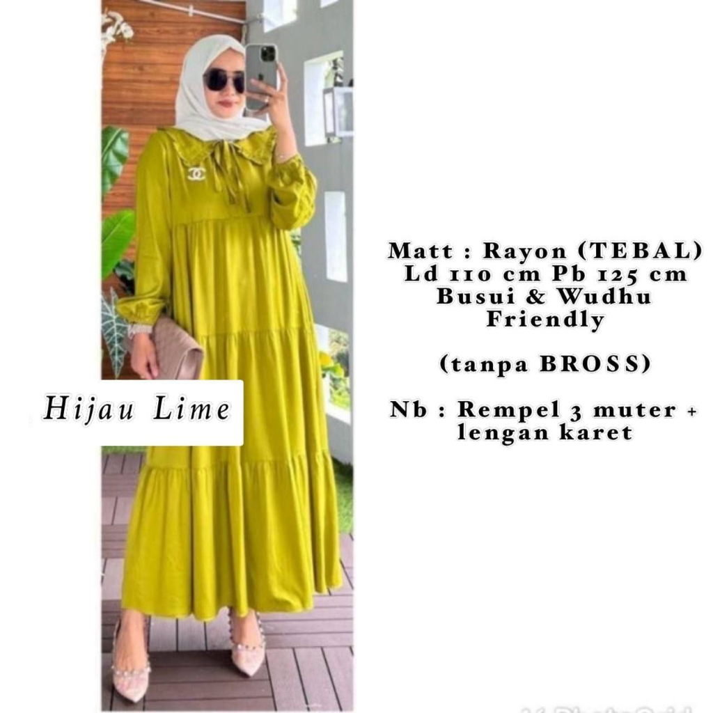 Gamis rayon premium - Gamis rayon - gamis midi dres - gamis rayon polos - gamis polos