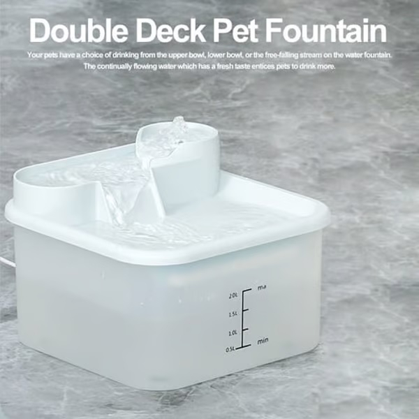 Pet Water Fountain BY104 - Dispenser Air Untuk Anjing dan Kucing - Kapasitas 2L