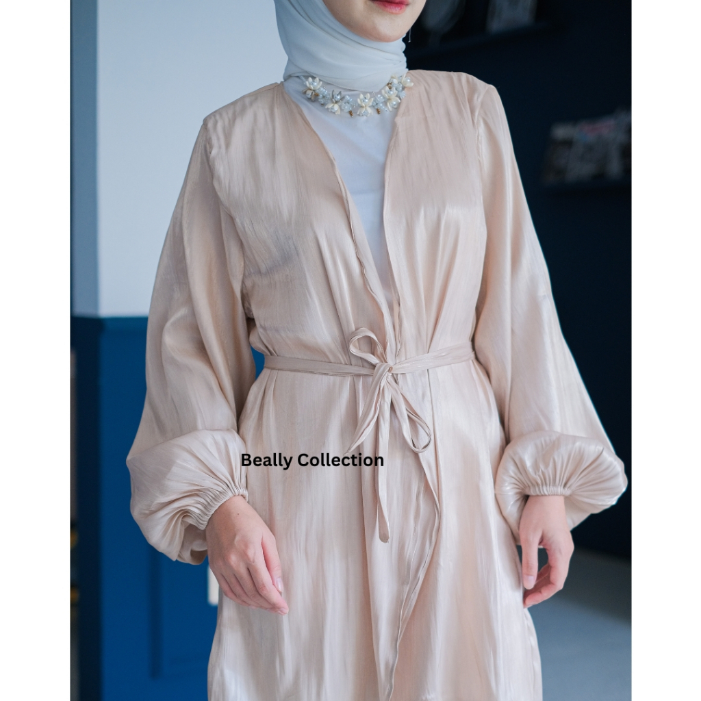 (KIRIM HARI INI) OUTER SHIMMER | LONG OUTER WITH BELT | OUTER SHIMMERING TURKEY