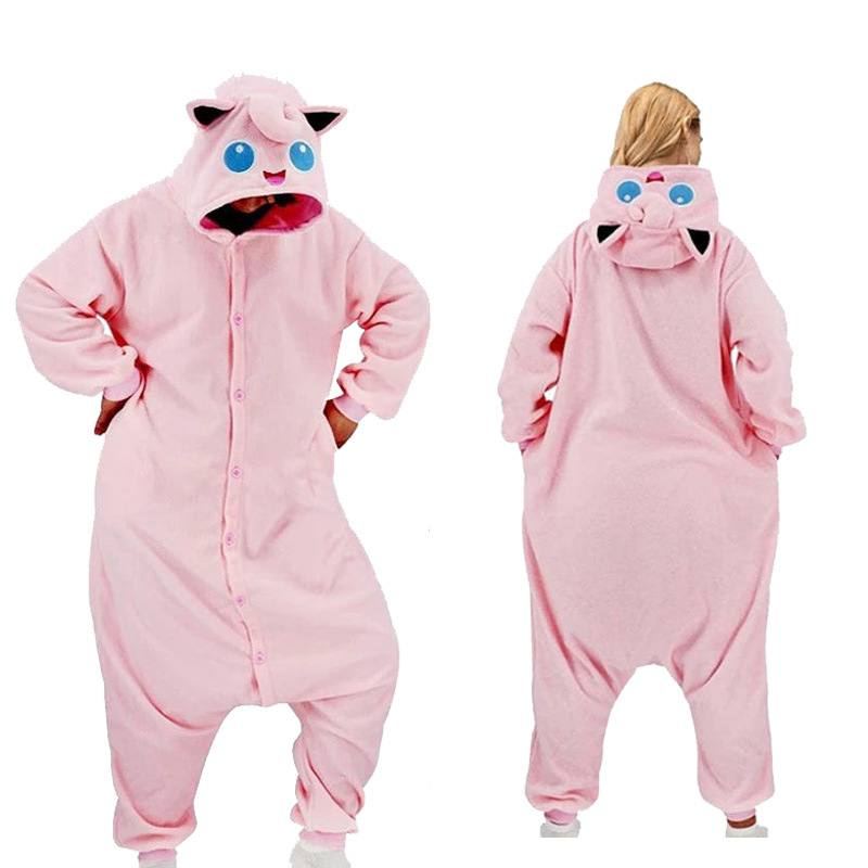 BAJU ONESIE KOSTUM JIGGLYPUFF PINK POKEMON PIKACHU PIYAMA KIGURUMI COSPLAY LUCU IMPOR ANAK DAN DEWASA