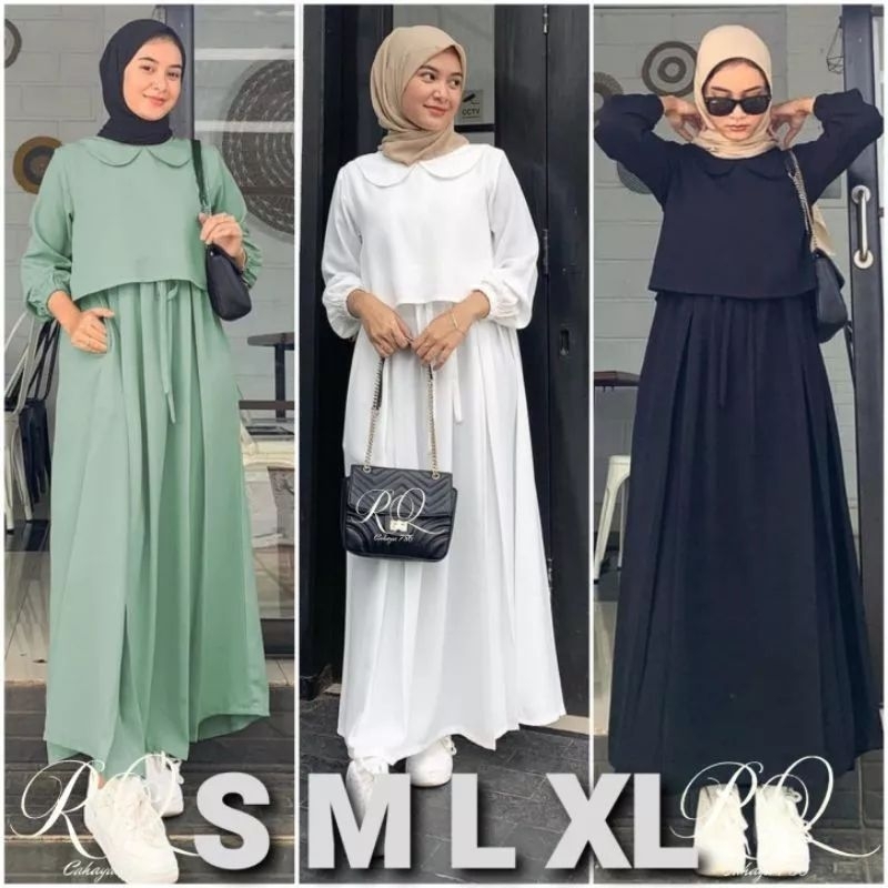 Gamis Remaja Terbaru Busui Sabina Midi Dress Crinkle Airflow Premium Busui