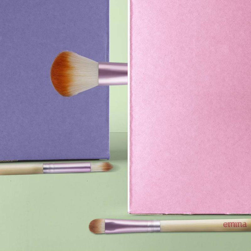 EMINA Brush Set Indonesia / Kuas Make Up Sintetis Travel Friendly / Soft Travel Size Masa Simpan 2 Tahun / Fluffy Dome Shadow Kabuki Powder Brush / Eyeshadow Blushon Bedak Padat Tabur / Halus Natural / Cosmetic Makeup Beauty Tools Alat Kecantikan Series