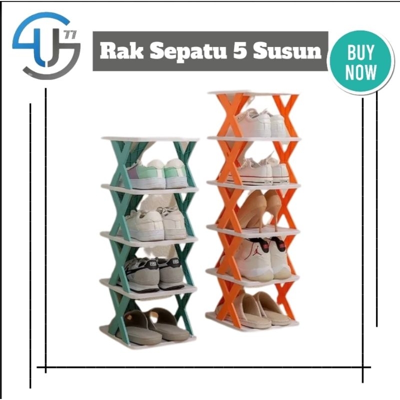 US391 Rak Sepatu 5 Susun Plastik Tempat Sepatu Rak Serbaguna By Toko Haji Usman