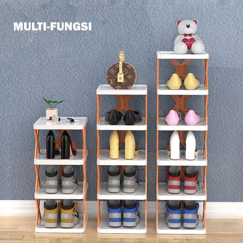 US391 Rak Sepatu 5 Susun Plastik Tempat Sepatu Rak Serbaguna By Toko Haji Usman
